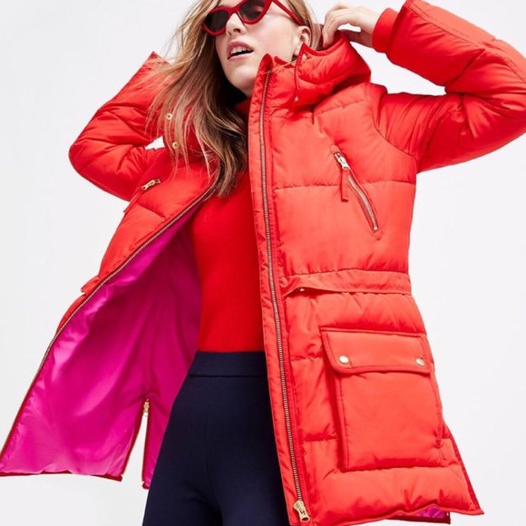 J. Crew Factory Jackets & Blazers - J. Crew Factory Vail Red Puffer Coat Winter Jacket